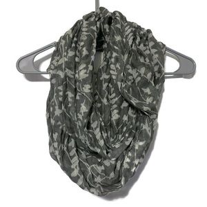 Tickled Pink Grey Patterned Infinity Scarf